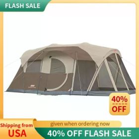 Coleman WeatherMaster Camping Tent with Screened Porch, Weatherproof 6-Person Family Tent with Included Rainfly and Carry Bag